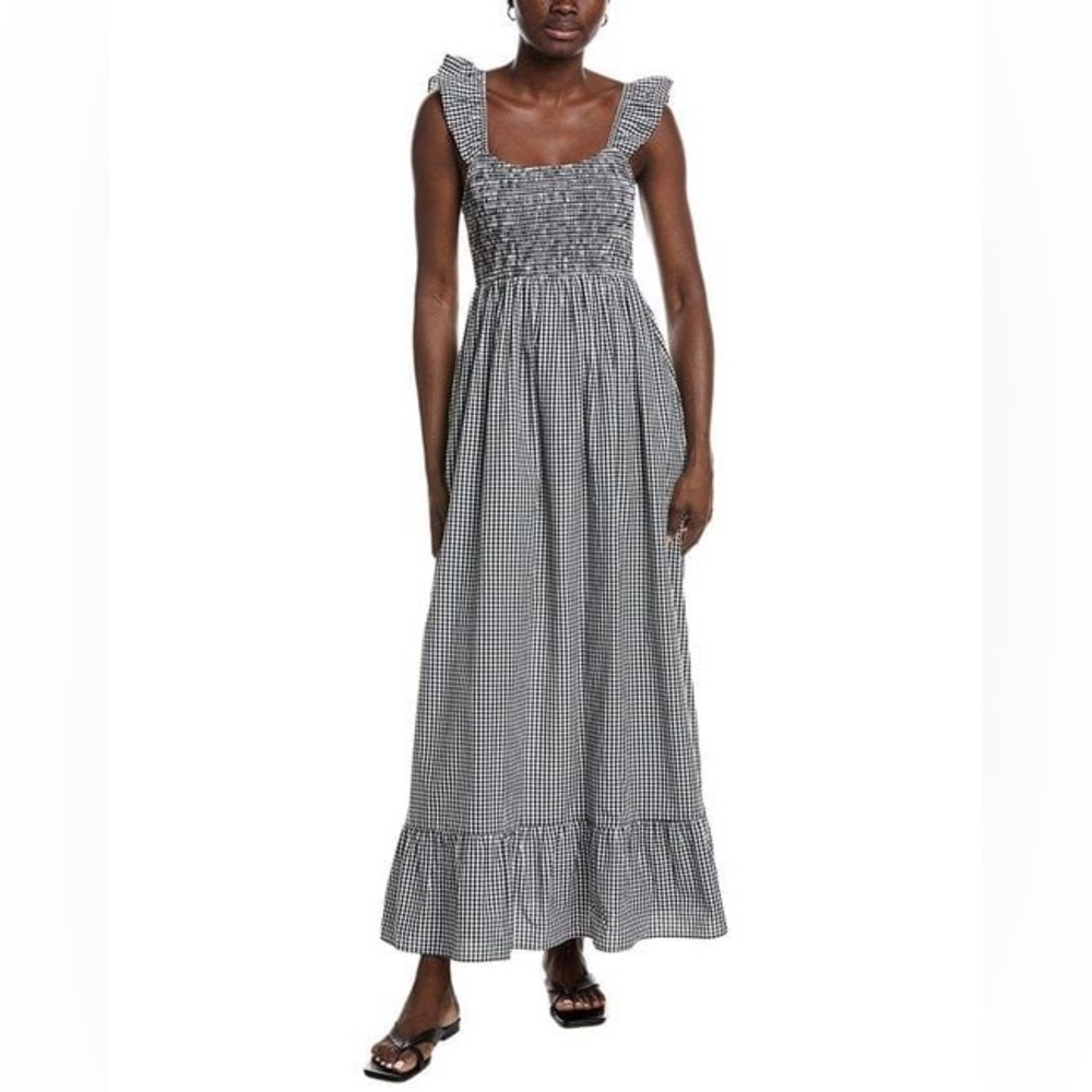 NWT Garrie B Gingham Seersucker Midi Dress